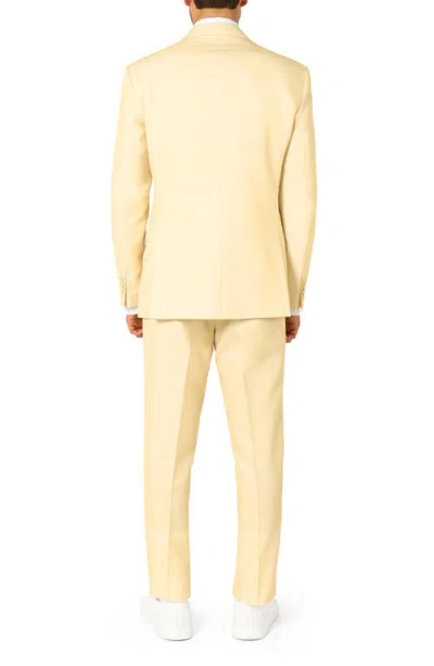 Opposuits Slim Fit Pastellow Two-piece Suit & Tie Set In Beige