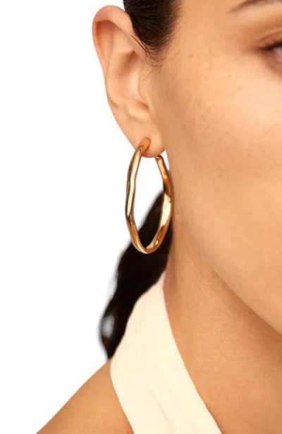 Unode50 18k Gold-plated Open Hoop Earrings In Gold