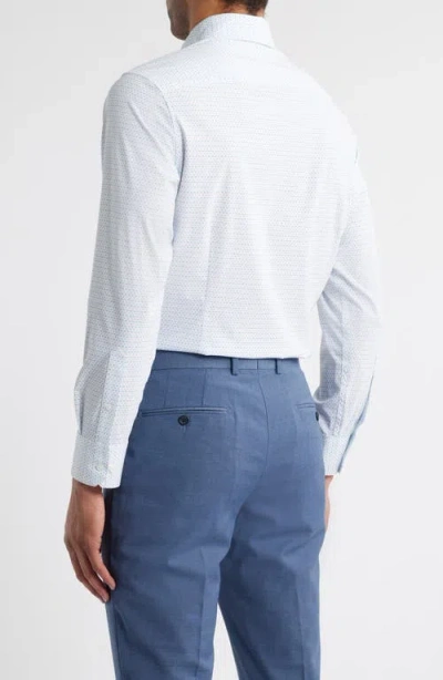 Mizzen + Main Mizzen+main Leeward Trim Fit Micropattern Stretch Button-up Shirt In White Multi Mark