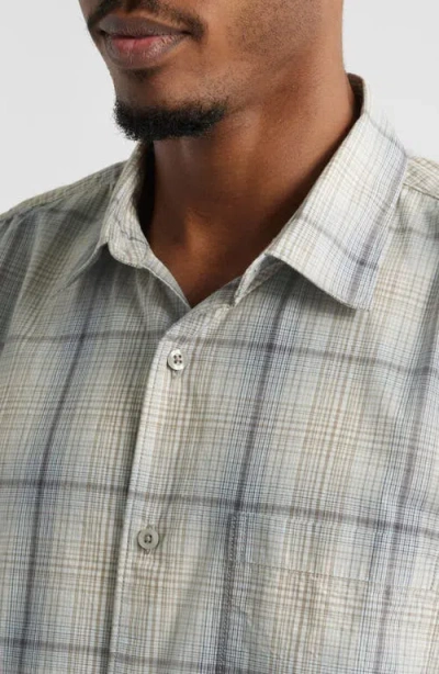 Bp. Boxy Plaid Short Sleeve Button-up Shirt In Blue Skyway Ombre Plaid