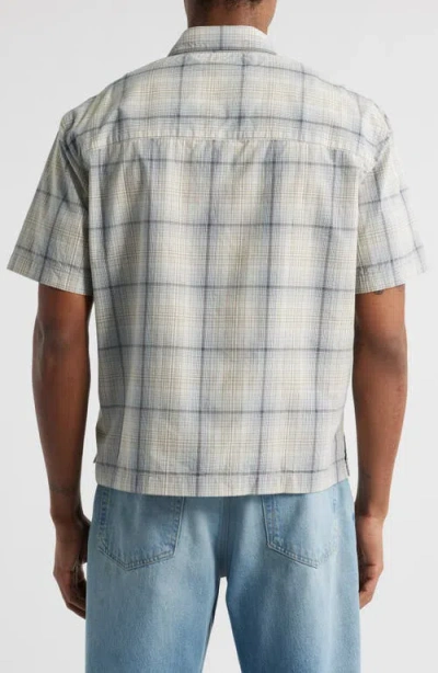 Bp. Boxy Plaid Short Sleeve Button-up Shirt In Blue Skyway Ombre Plaid