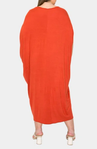 L I V D Sasha Knit Kaftan Dress In Rust