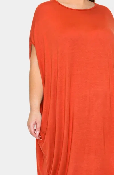 L I V D Sasha Knit Kaftan Dress In Rust