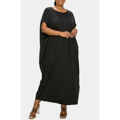 L I V D Sasha Knit Kaftan Dress In Black