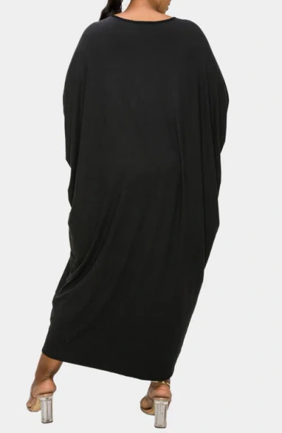 L I V D Sasha Knit Kaftan Dress In Black