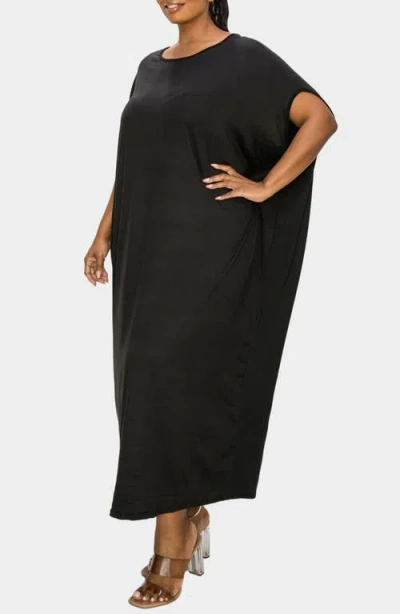 L I V D Sasha Knit Kaftan Dress In Black