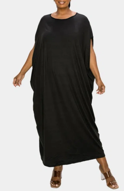 L I V D Sasha Knit Kaftan Dress In Black