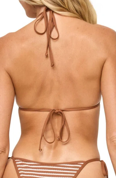 L*space Lspace Stripe Bikini Top In Brown Sugar