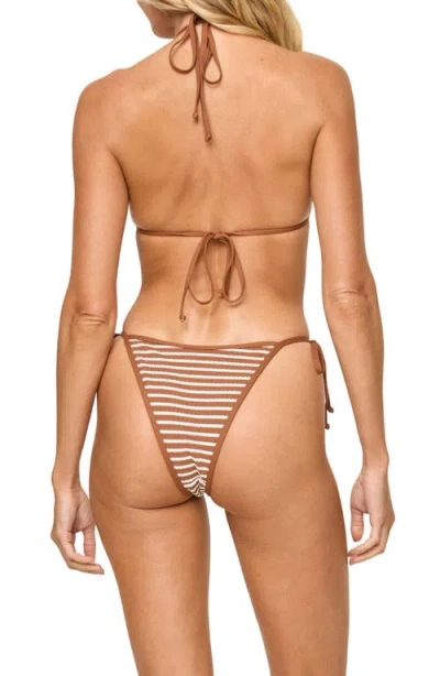 L*space Lspace Stripe Bikini Top In Brown Sugar