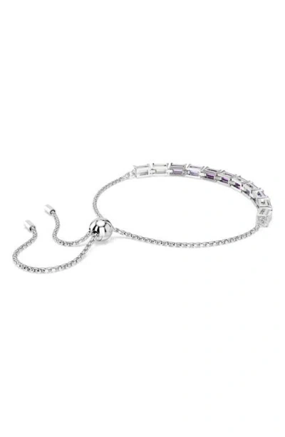 Swarovski Matrix Baguette Cut Bracelet In Purple