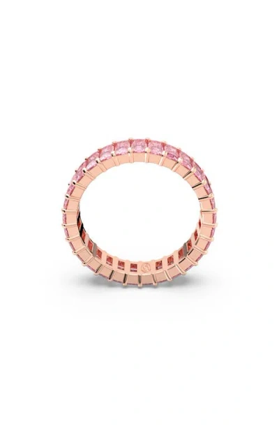 Swarovski Matrix Baguette Crystal Eternity Ring In Pink