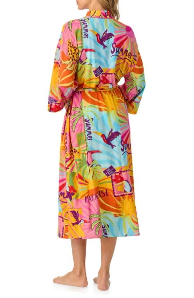 Room Service Pjs Print Longline Robe In Multi Pattern