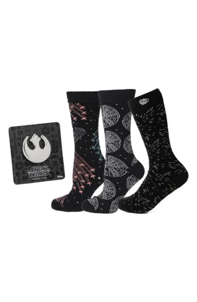 Cufflinks, Inc . X Star Wars Transport Lapel Pin & 3-pack Socks Set In Black