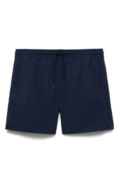 Mango Swim Trunks In Dark Navy