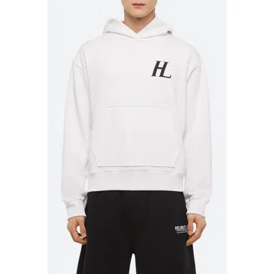 Helmut Lang Capsule Logo Graphic Hoodie In White