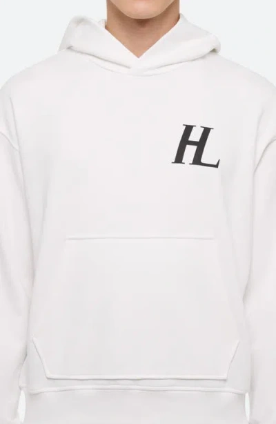 Helmut Lang Capsule Logo Graphic Hoodie In White