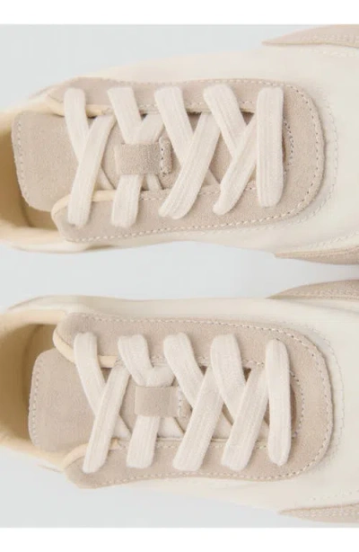 Mango Mixed Media Sneaker In White