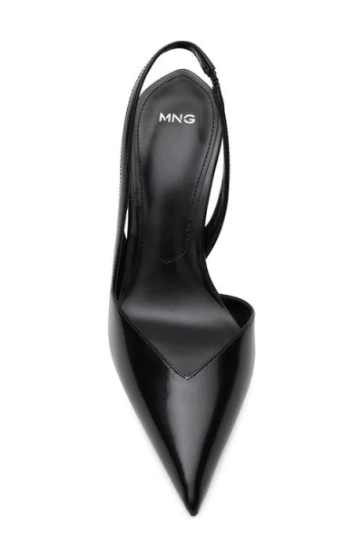 Mango Slingback Half D'orsay Pointed Toe Pump In Black