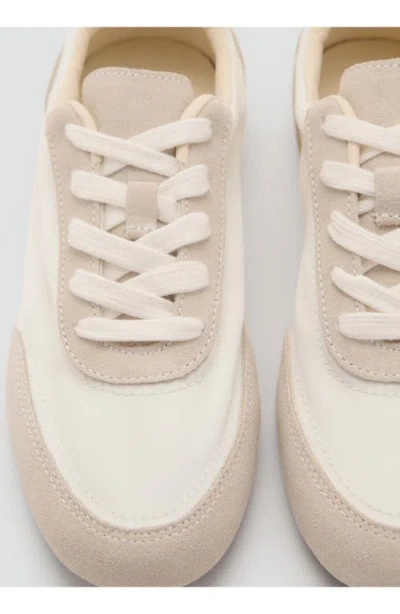 Mango Mixed Media Sneaker In White