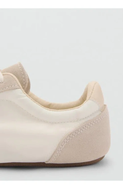 Mango Mixed Media Sneaker In White