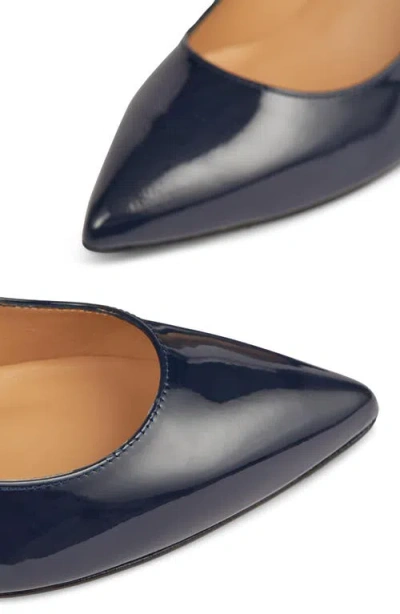 Lk Bennett Floret Pointed Toe Pump In Navy Smooth