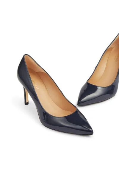 Lk Bennett Floret Pointed Toe Pump In Navy Smooth