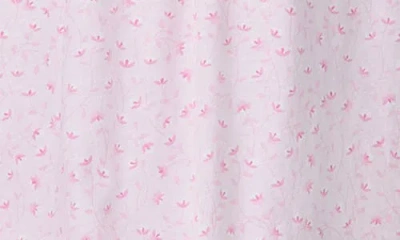 Eileen West Cap Sleeve Long Cotton Jersey Nightgown In Pink Print