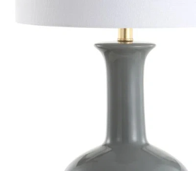 Jonathan Y Brussels 27" Contemporary Transitional Ceramic/metal Led Table Lamp In Gray