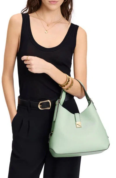 Shop Kate Spade New York Deco Pebbled Leather Shoulder Bag In Pistachio Ice