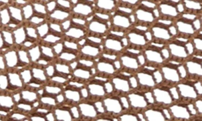 Mango Buckle Strap Fishnet Ballet Flat In Nude