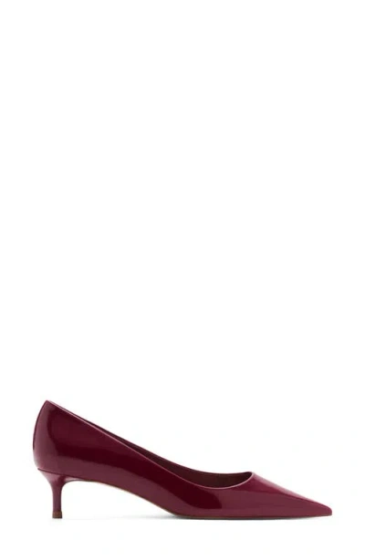 Mango Kitten Pointed Toe Shoe With Patent Leather Effect Burgundy In Burgundy