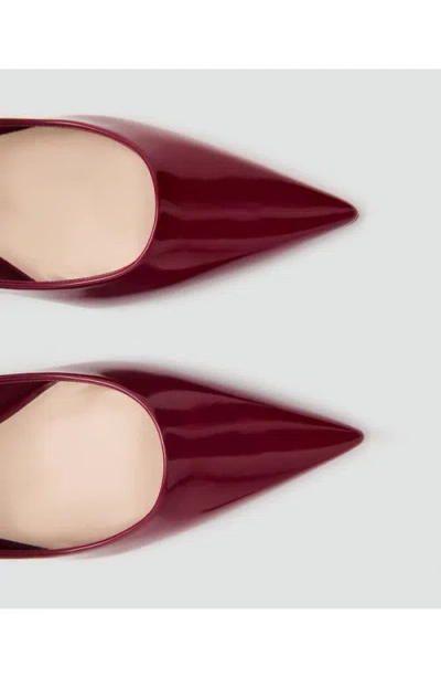 Mango Kitten Pointed Toe Shoe With Patent Leather Effect Burgundy In Burgundy