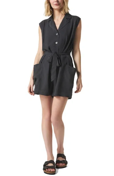 Splendid Alessi Sleeveless Belted Romper In Lead