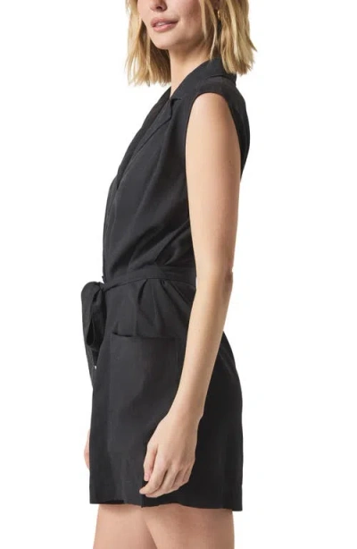 Splendid Alessi Sleeveless Belted Romper In Lead