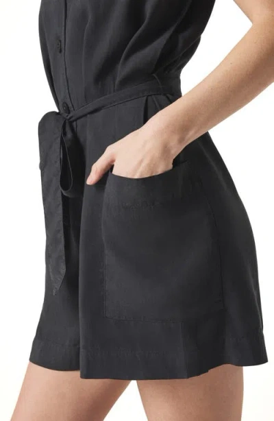 Splendid Alessi Sleeveless Belted Romper In Lead
