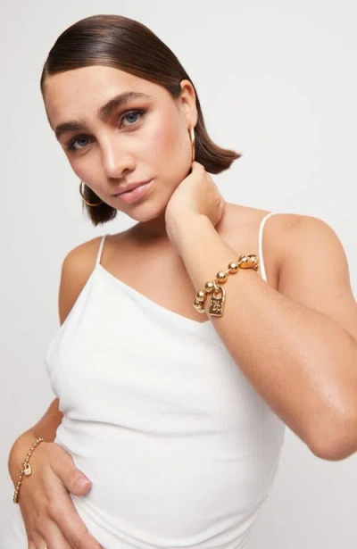 Unode50 18k Gold-plated Bracelet With Beads In Gold