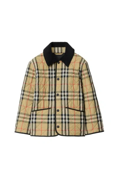 Burberry Checkered Jacket In Sand