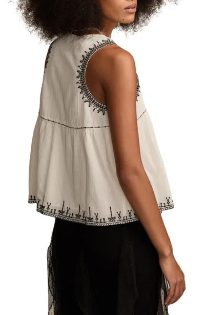 Lucky Brand Embroidered Cotton Tank In Tofu