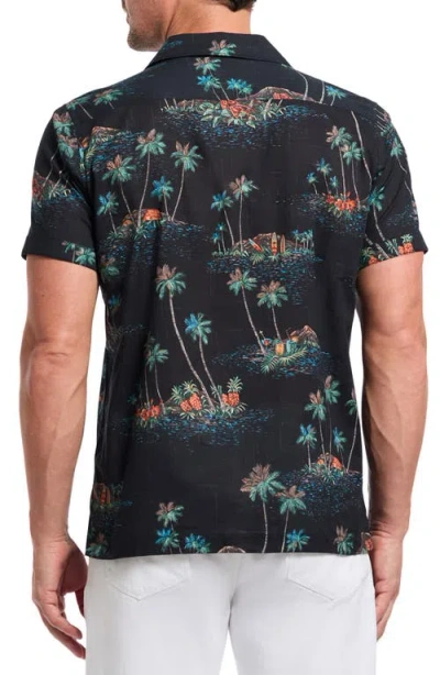 Robert Graham Kauai Tropical Print Cotton Camp Shirt In Black