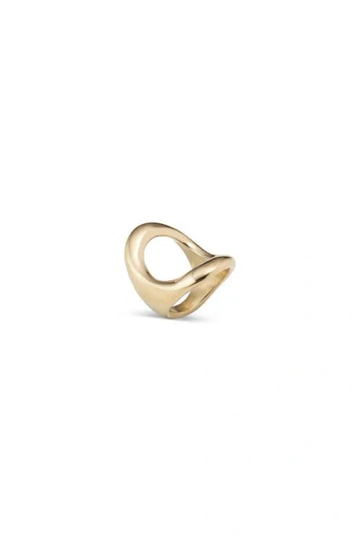 Unode50 18k Gold-plated Ring With Large Central Oval In Metallic