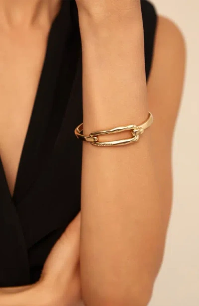 Unode50 18k Gold-plated Bangle Bracelet With Buckle In Gold