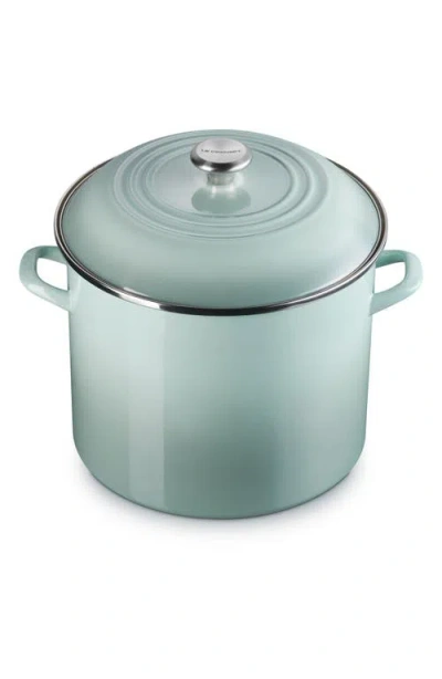 Le Creuset 16-quart Enameled Stainless Steel Stock Pot In Sea Salt