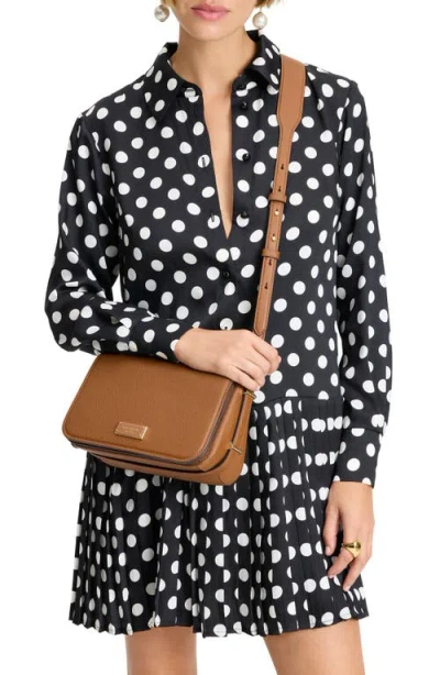 Kate Spade New York Small Liv Pebble Leather Flap Crossbody Bag In Cavern Clay