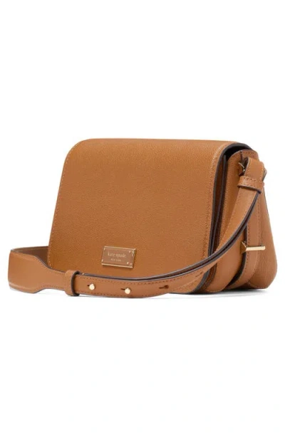 Kate Spade New York Small Liv Pebble Leather Flap Crossbody Bag In Cavern Clay