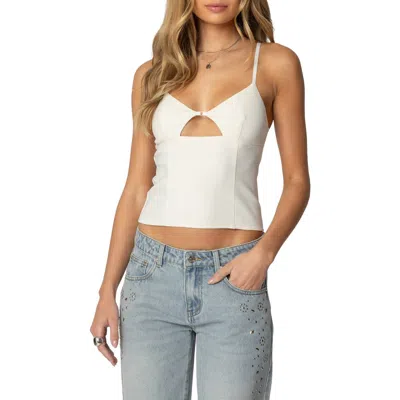Edikted Liana Cut Out Tank Top In Cream