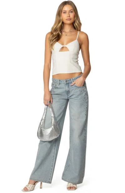 Edikted Liana Cut Out Tank Top In Cream