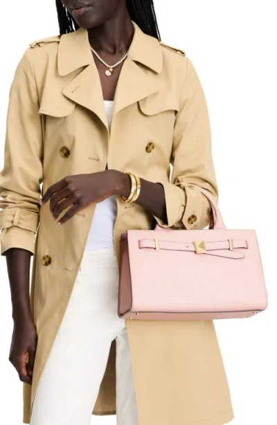 Kate Spade New York Deco Colorblock Pebble Leather Satchel In Pastry Pink Multi