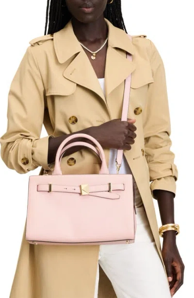 Shop Kate Spade New York Deco Colorblock Pebble Leather Satchel In Pastry Pink Multi