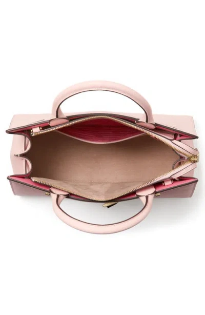 Kate Spade New York Deco Colorblock Pebble Leather Satchel In Pastry Pink Multi