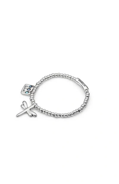 Unode50 Sterling Silver Plated Elastic Beaded Bracelet In Metallic